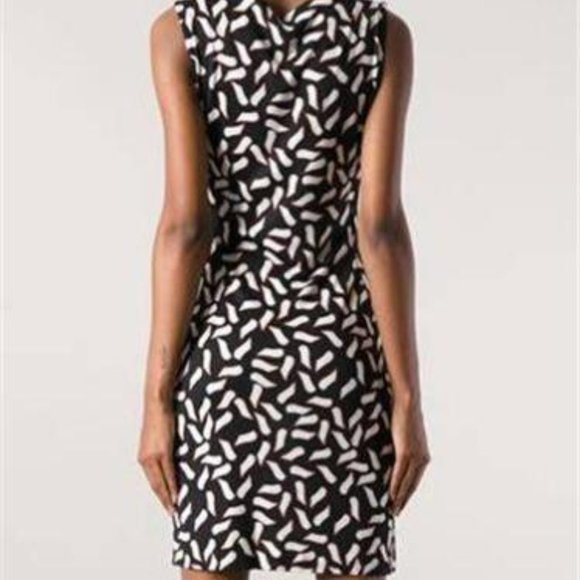 DVF Diane Von Furstenberg GLASMARY Silk Jersey Draped Dress Snake Flutter - Picture 2 of 14